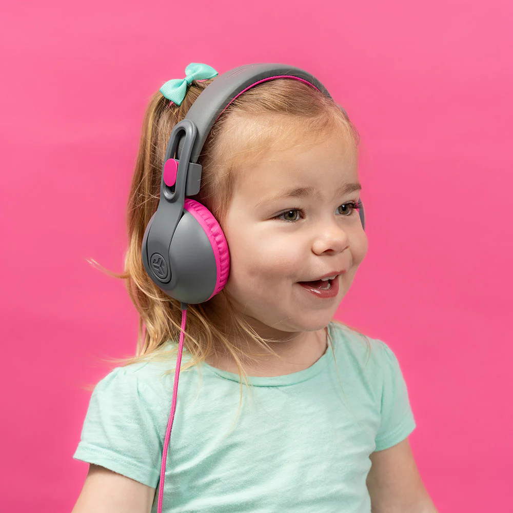JBuddies Studio 2 On-Ear Kids Wired Headphones Pink/Gray - Image 2