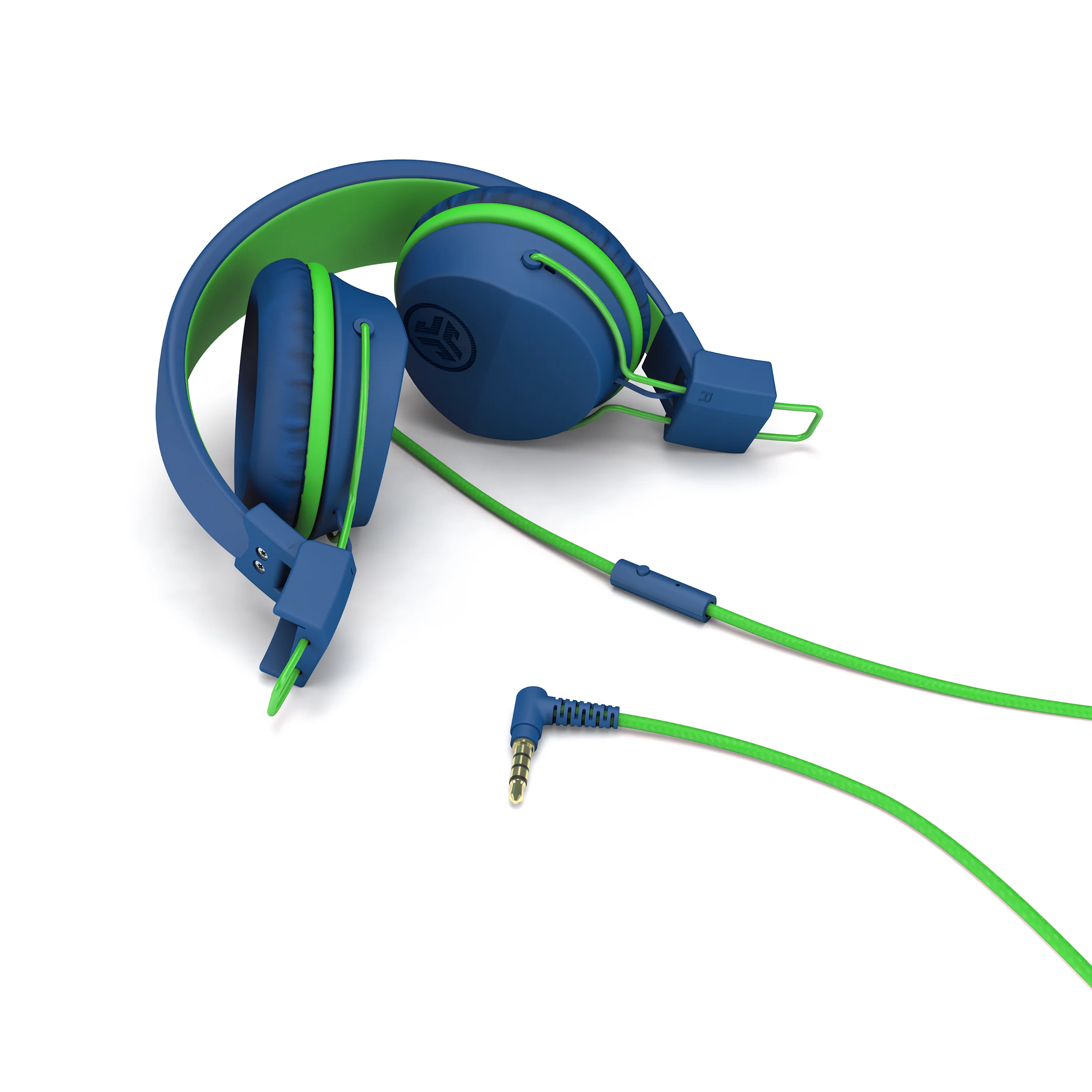 JBuddies Studio On-Ear Kids Wired Headphones Blue/Green - Image 3
