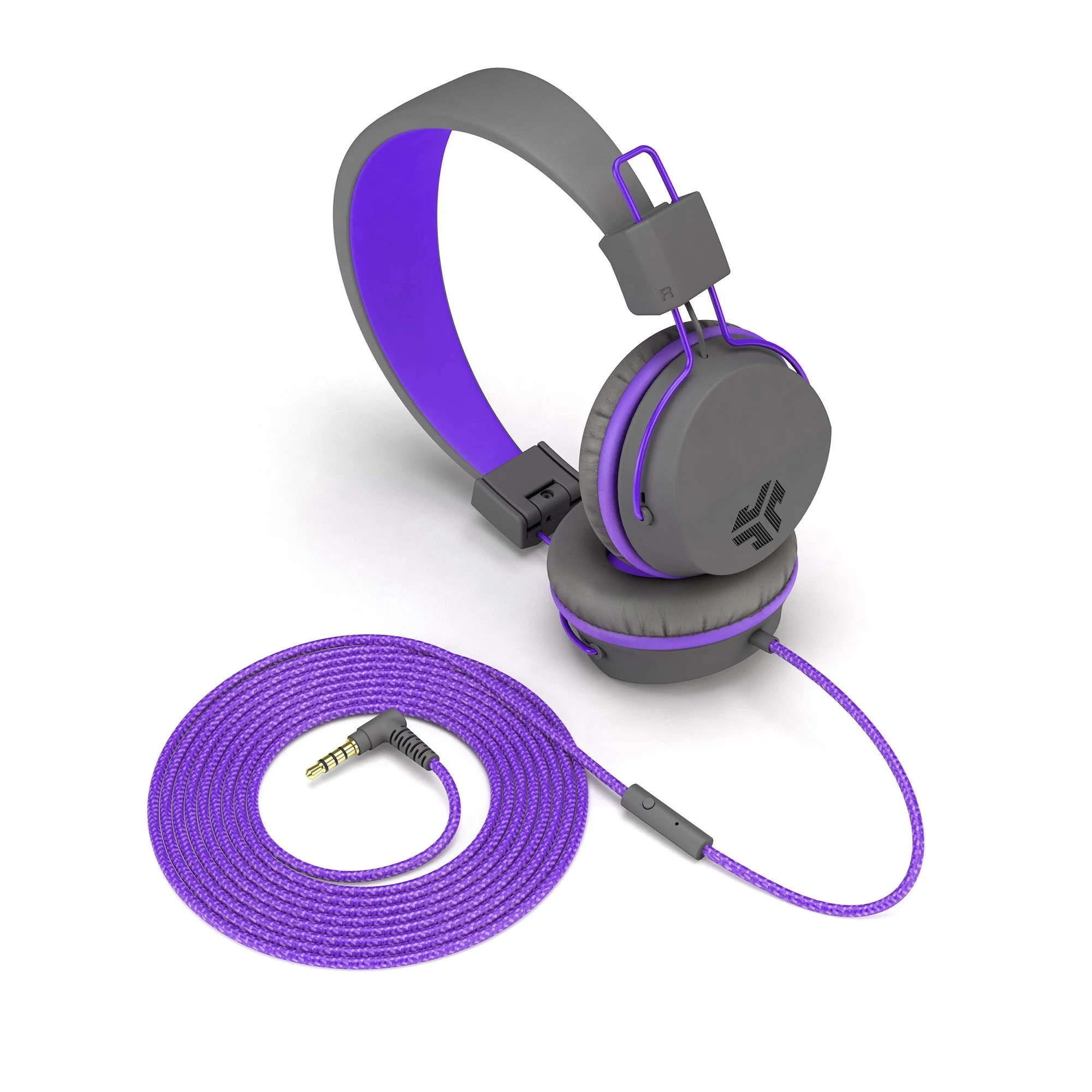 JBuddies Studio On-Ear Kids Wired Headphones Graphite/Violet - Image 4