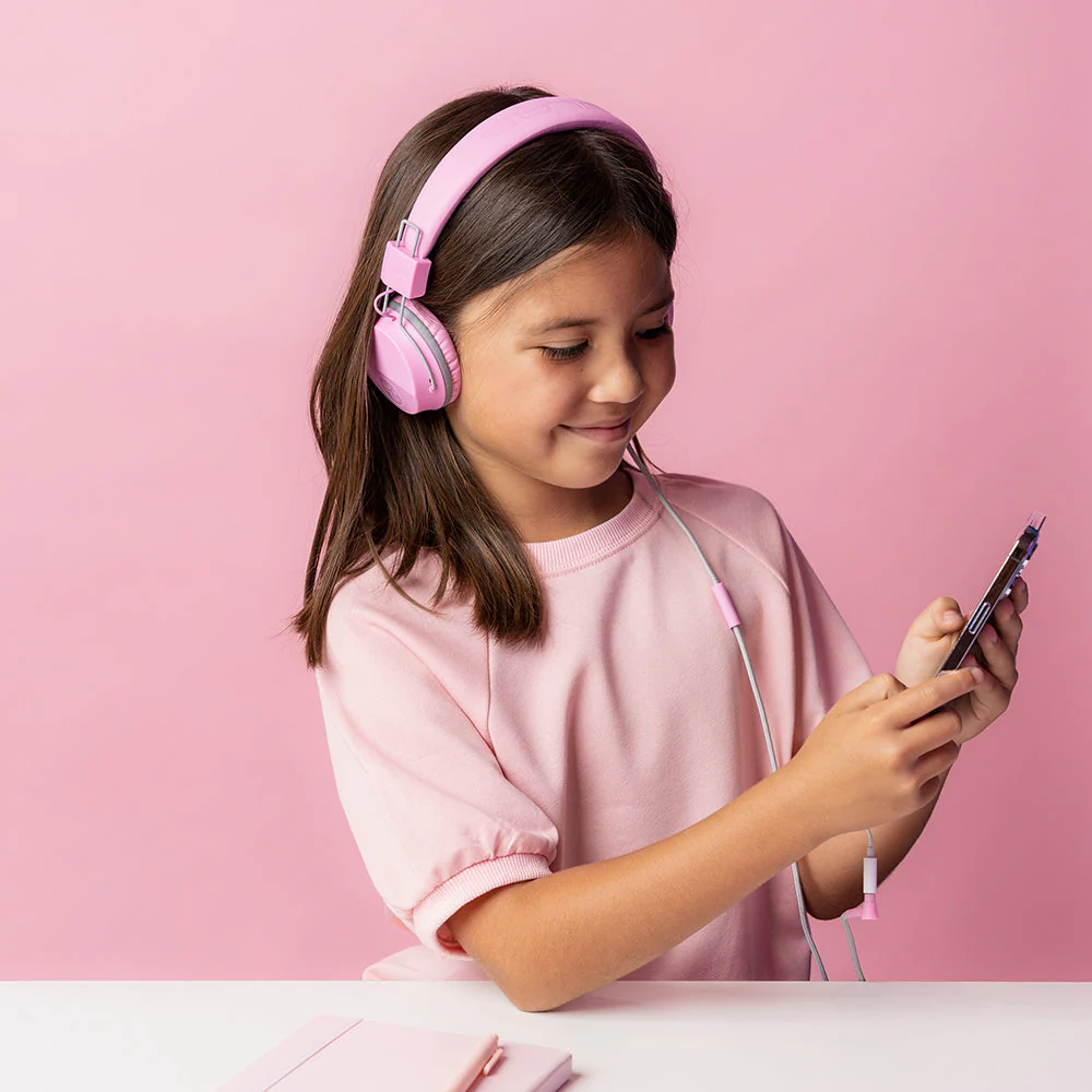 JBuddies Studio On-Ear Kids Wired Headphones Pink/Gray - Image 2