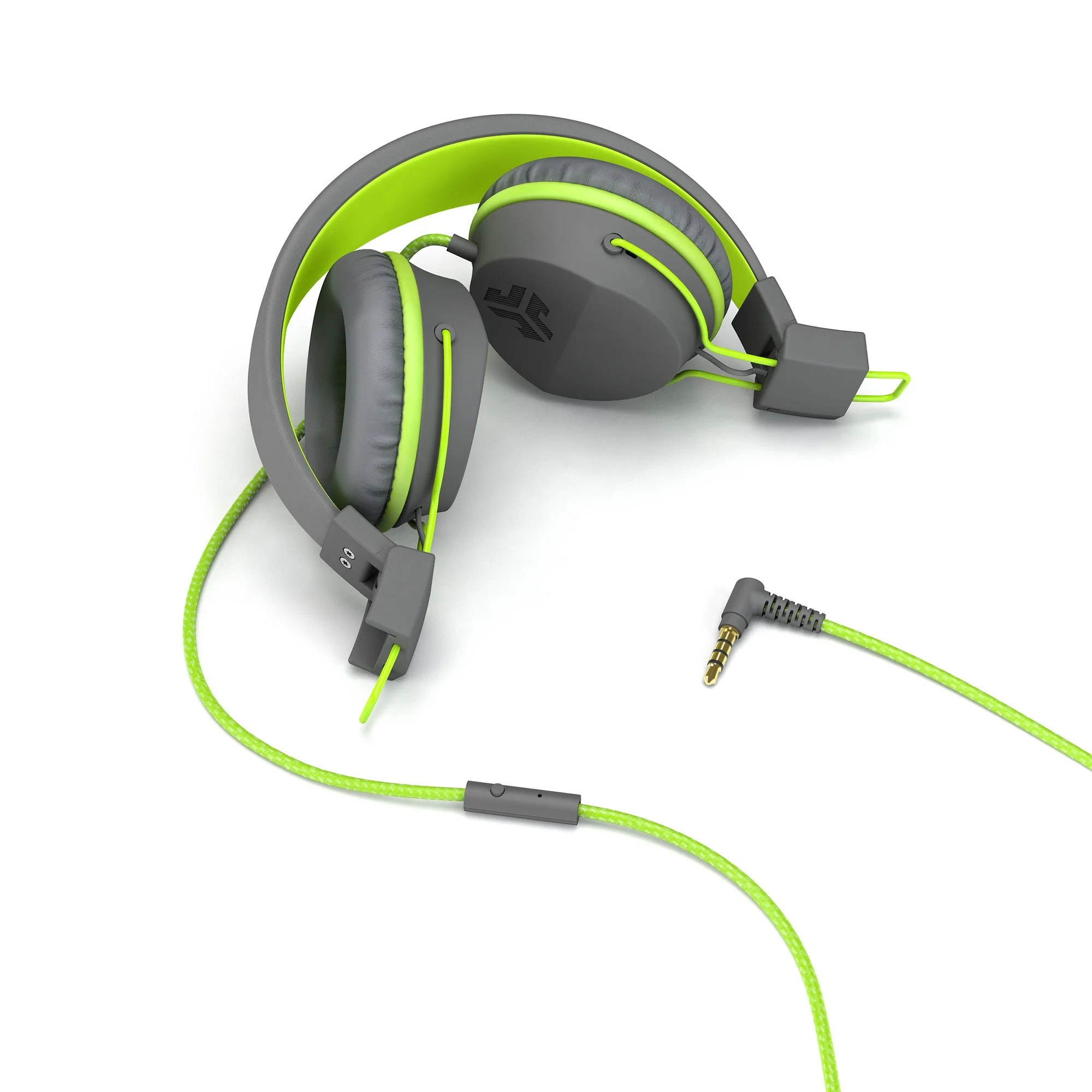 Neon Wired On-Ear Headphones Graphite/Lime - Image 2